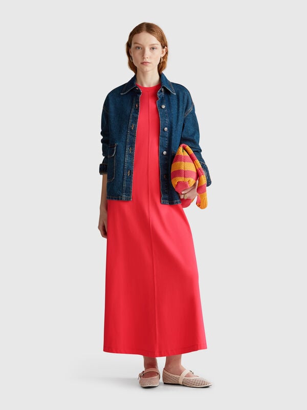 Vestido sem mangas em algodão puro Mulher