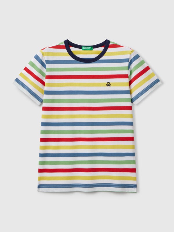 Camiseta listrada 100% algodão Menino