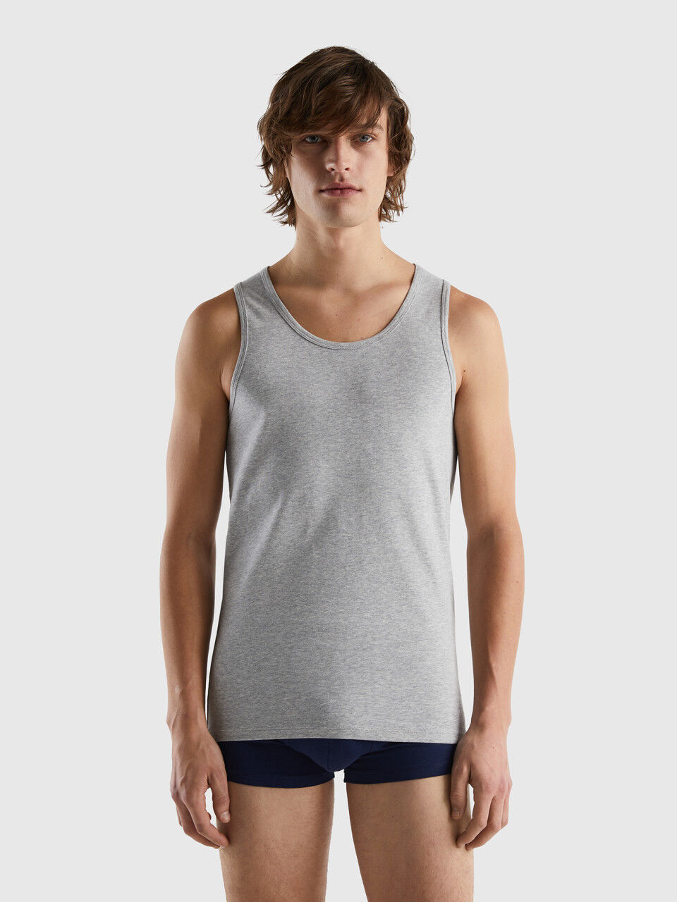 T-shirt sem mangas em algodão orgânico stretch