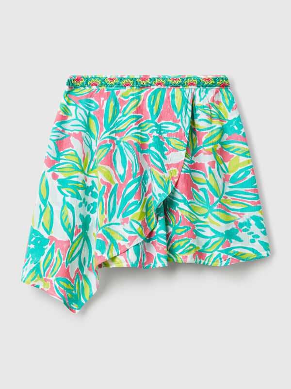 Minissaia com estampado tropical Menina