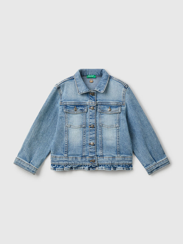 Jaqueta jeans com babados Menina