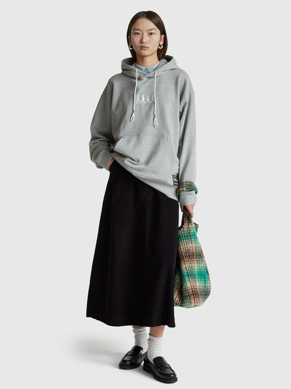 Saia midi de veludo Mulher