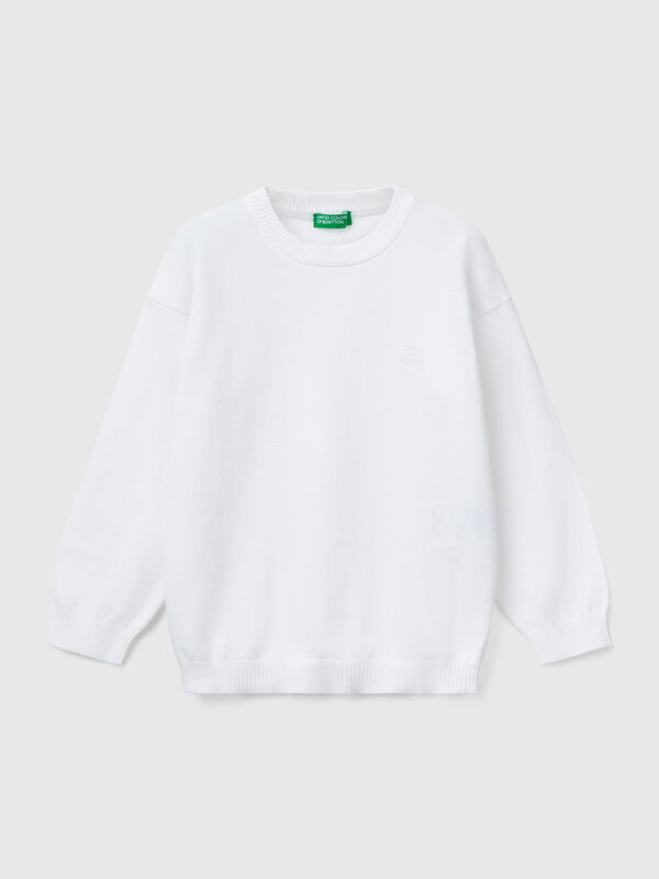 Camisola em algodão puro com logótipo Menino