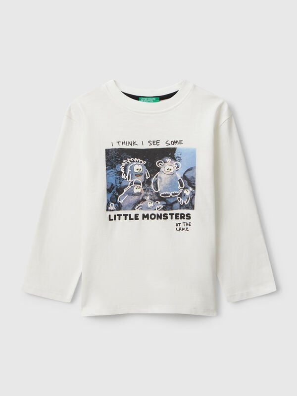 T-shirt com estampa de monstros Menino