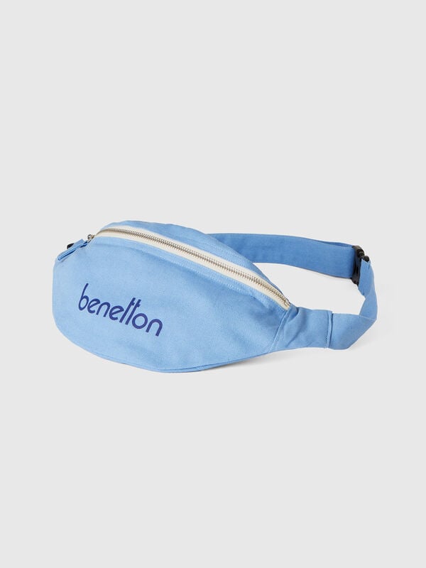 Bolsa de cintura azul-claro em algodão puro