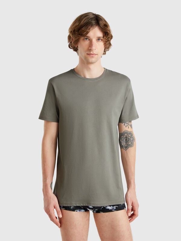 T-shirt em algodão de fibra longa Homem