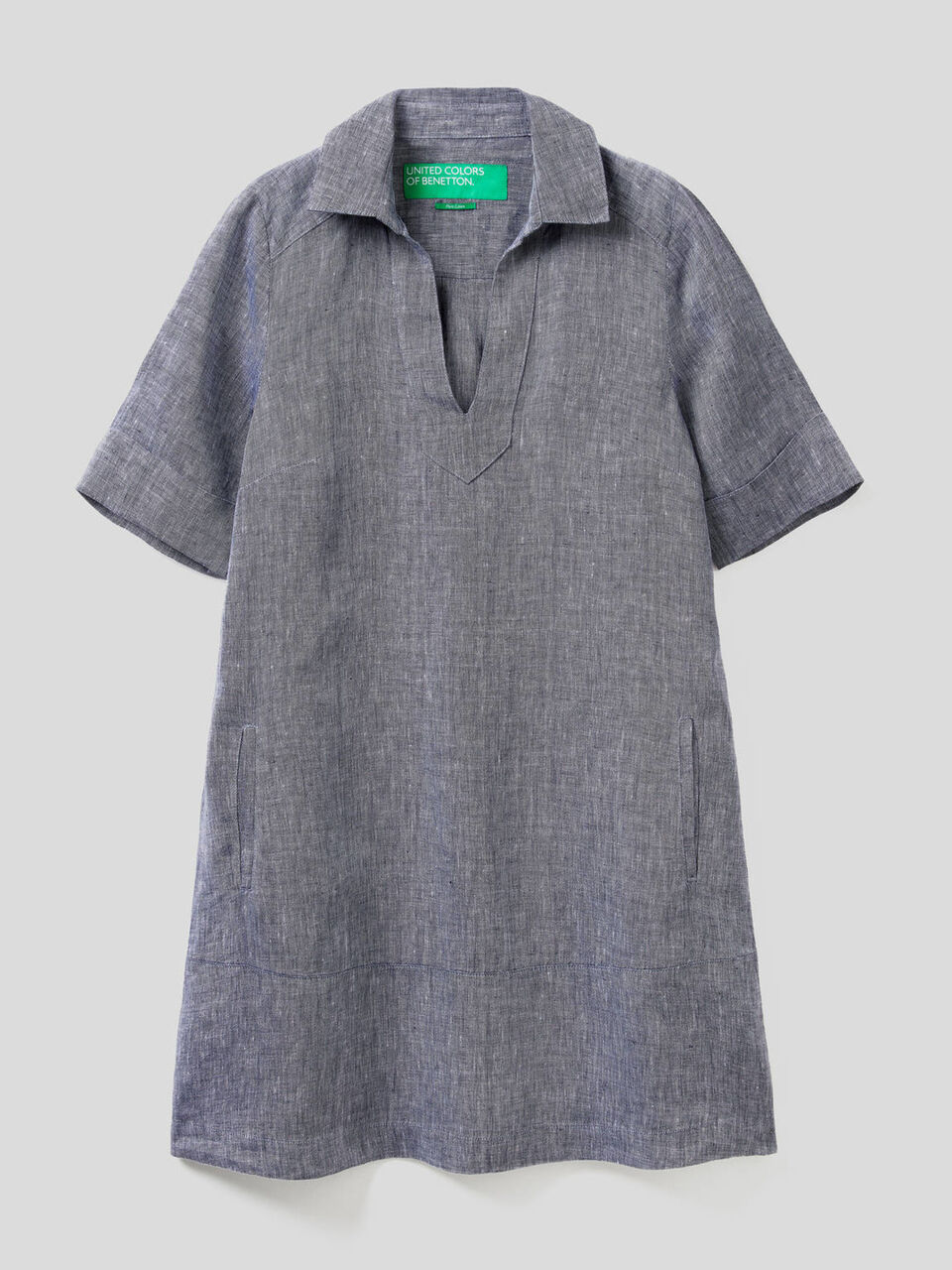 Vestido curto em 100% linho image number 1