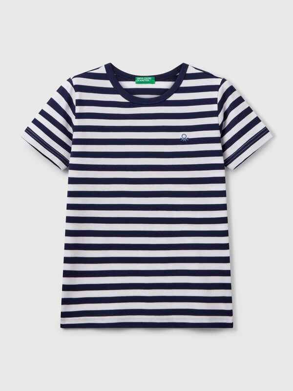Camiseta listrada 100% algodão Menino
