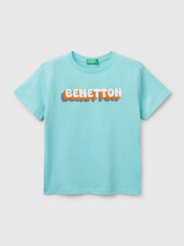 T-shirt com estampa logótipo Menino