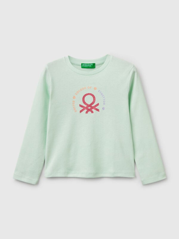T-shirt slim fit com estampa glitter Menina