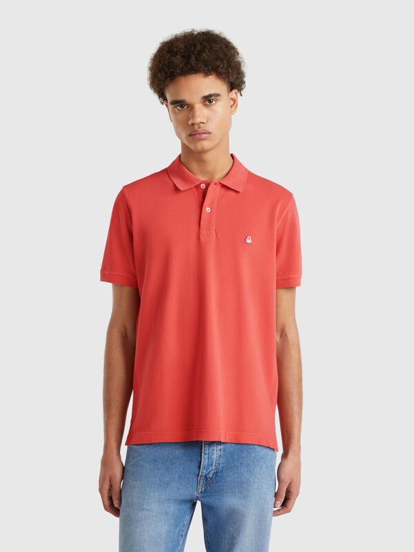 Polo regular fit tijolo Homem
