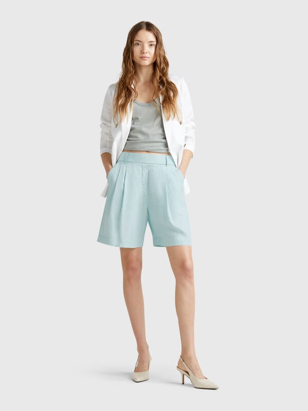 Bermudas 100% linho Mulher