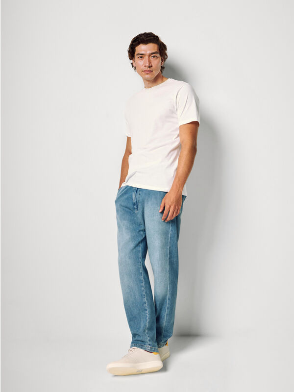 T-shirt em algodão de fibra longa Homem