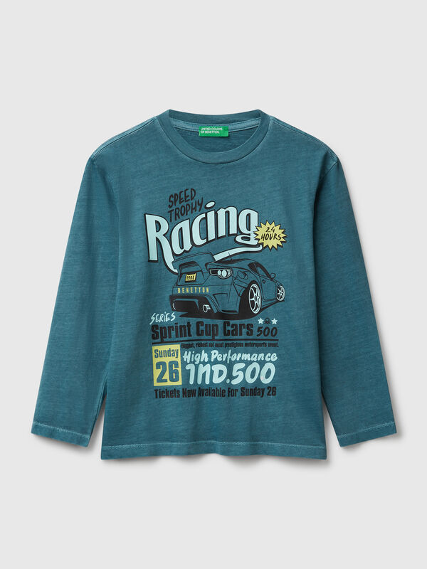 T-shirt com estampa slogan Menino