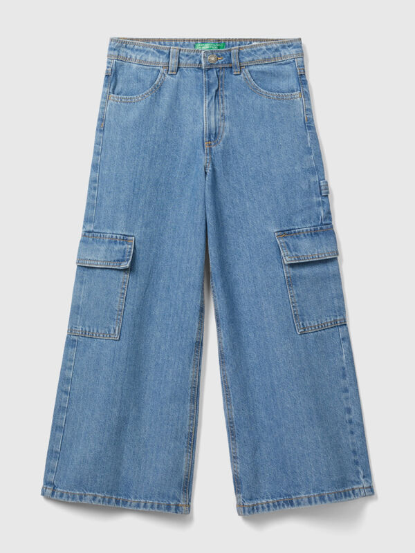 Jeans cargo wide fit Menina