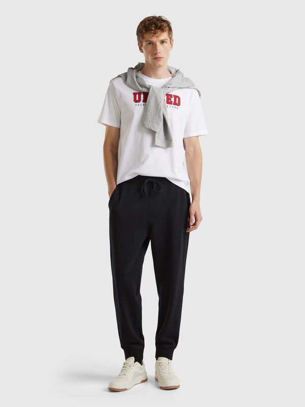 Joggers em felpo de algodão orgânico Homem