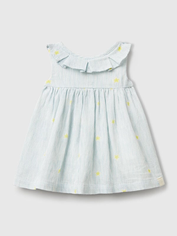 Vestido com folho no decote Recém-nascido