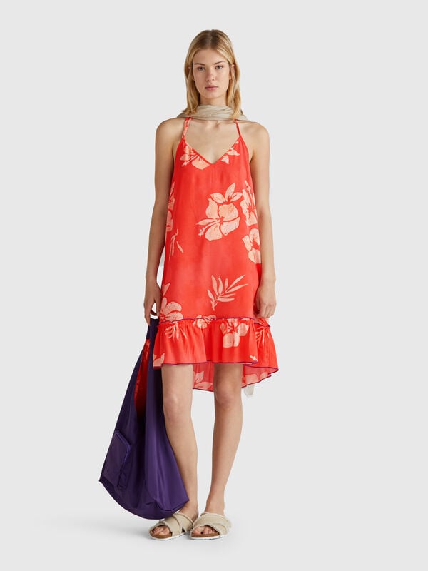 Vestido com estampa de flores Mulher