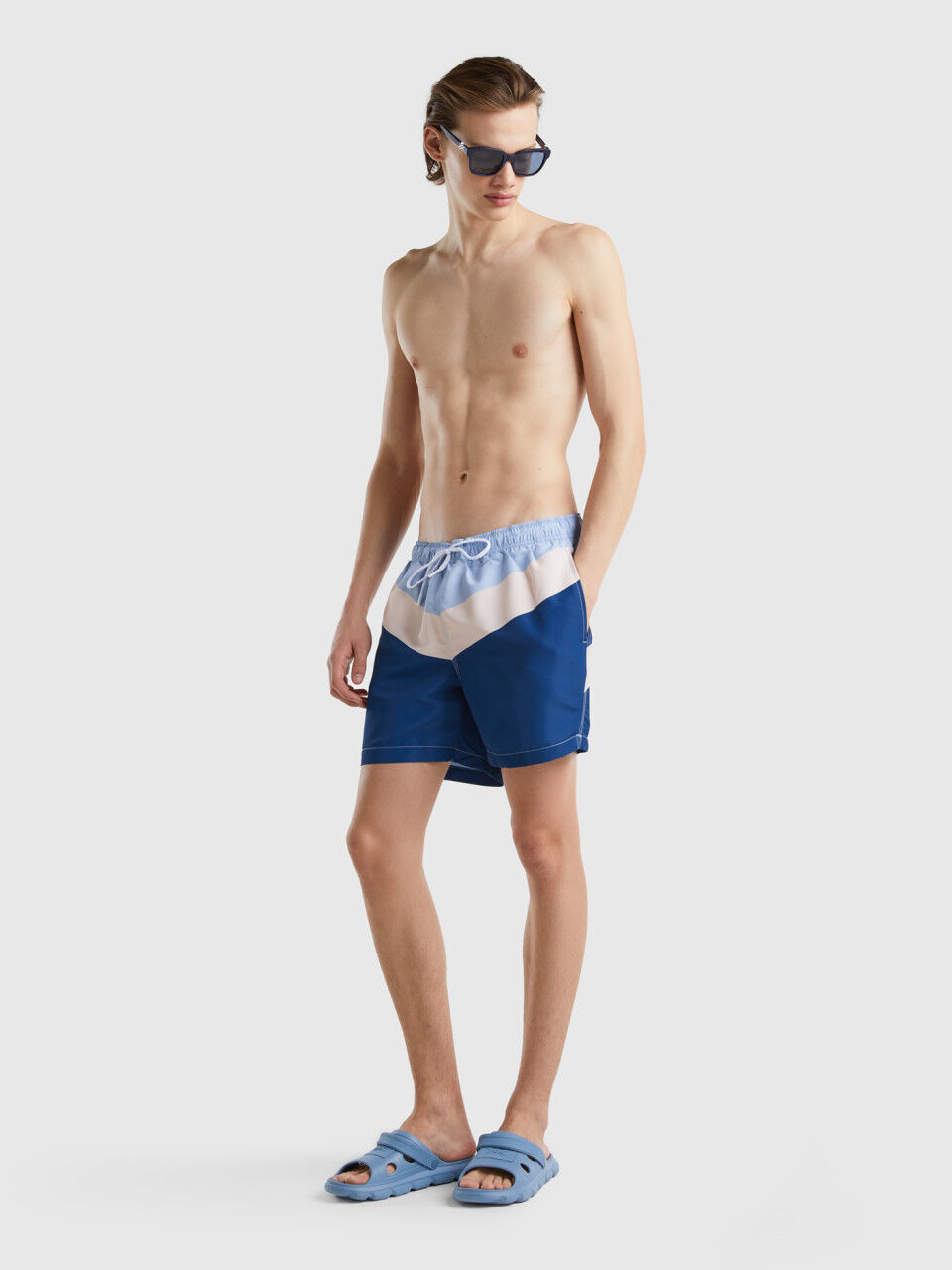 Boxers de banho color block
