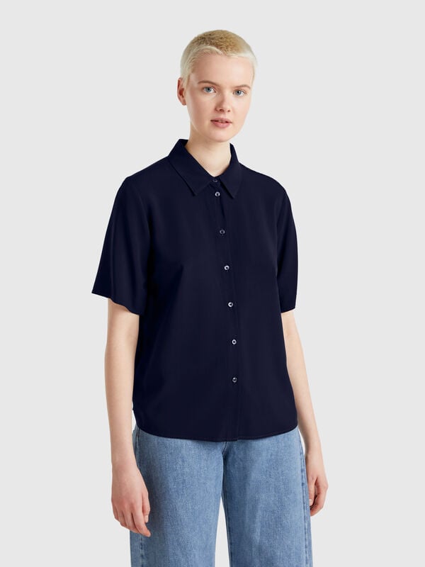 Camisa manga 3/4 em viscose Mulher