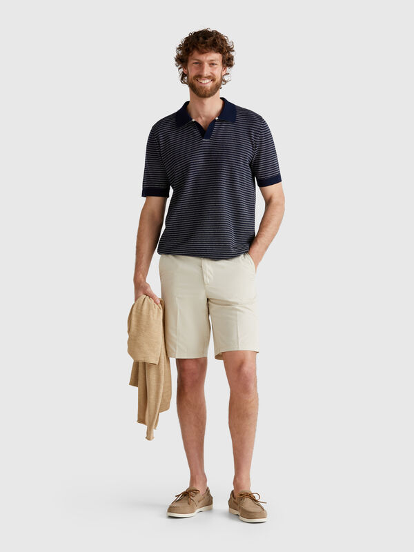 Bermudas chino em lona Homem
