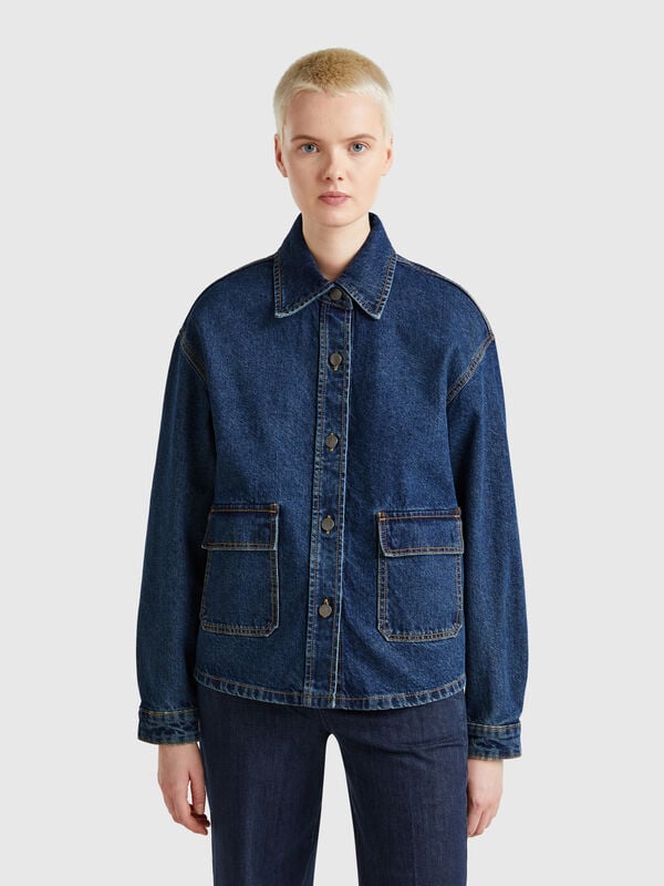 Blusão de jeans oversized Mulher