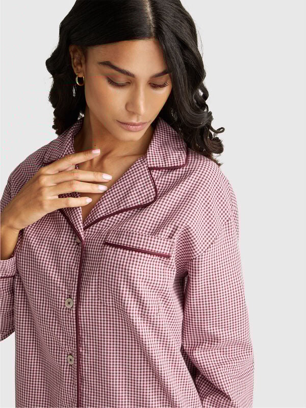 Casaco de pijama aos quadrados Mulher