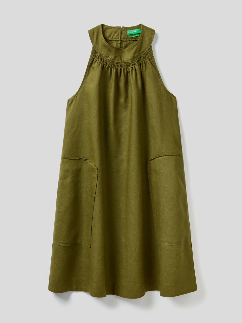 Vestido curto em 100% linho image number null