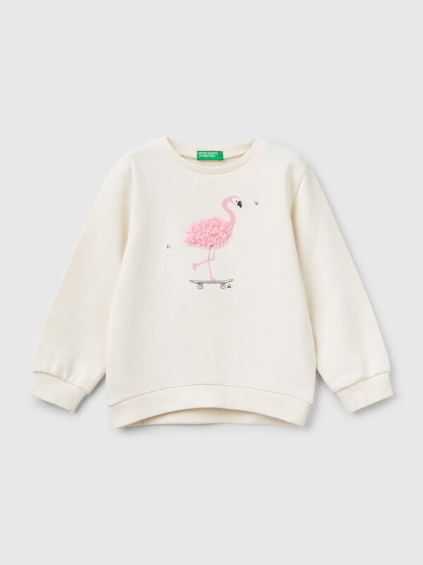 Sweat com aplicação efeito pétalas Menina