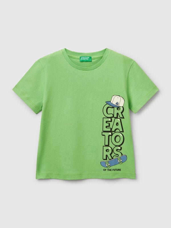 T-shirt em algodão com estampa Menino