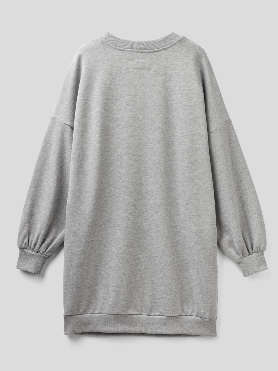 Sweat comprida oversized em mescla de algodão image number 2