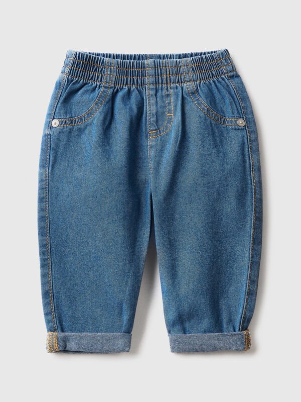 Jeans em denim 100% algodão Recém-nascido