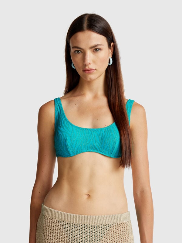 Brassiere de biquíni animalier com lurex Mulher