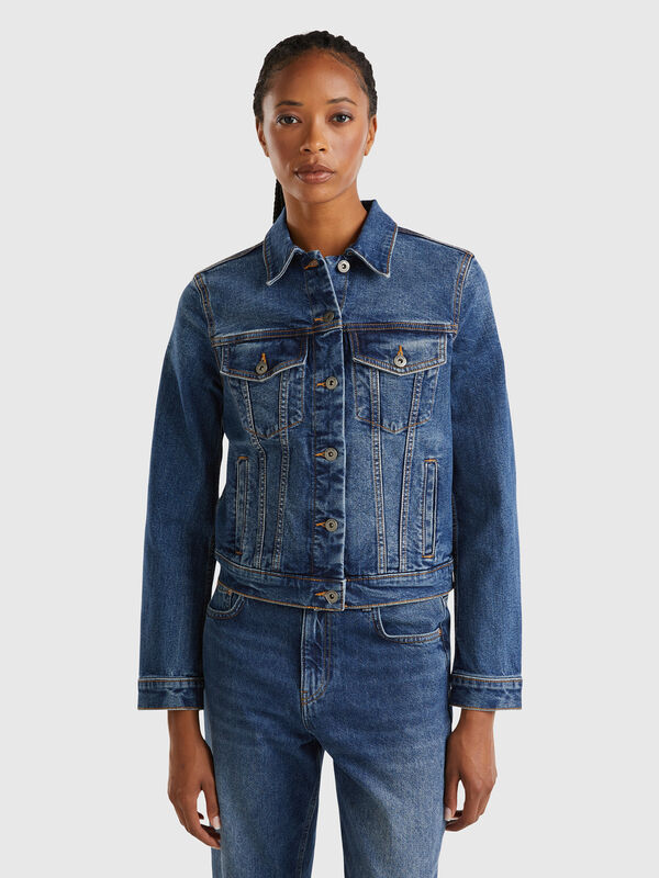 Blusão rider de jeans Mulher