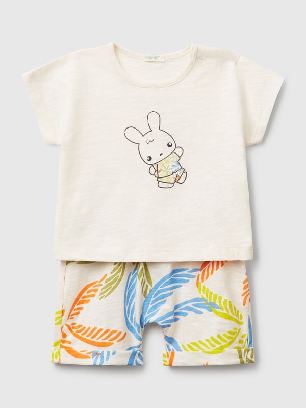 Conjunto leve t-shirt e shorts Recém-nascido