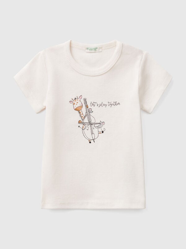 T-shirt de manga curta em algodão  Recém-nascido