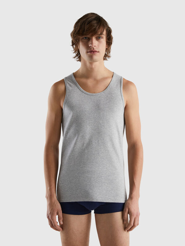 T-shirt sem mangas em algodão orgânico stretch Homem