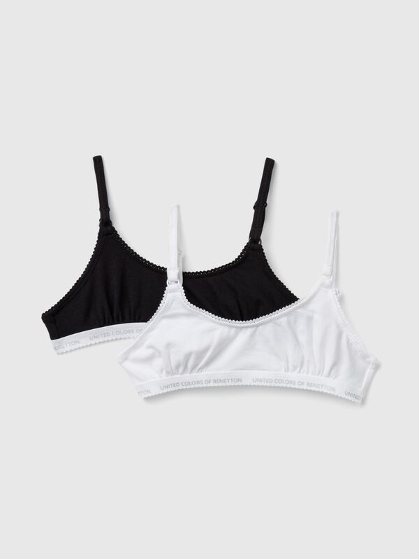 Duas brassieres em algodão elástico Menina