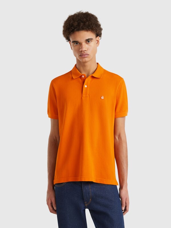 Polo regular fit cor ferrugem Homem