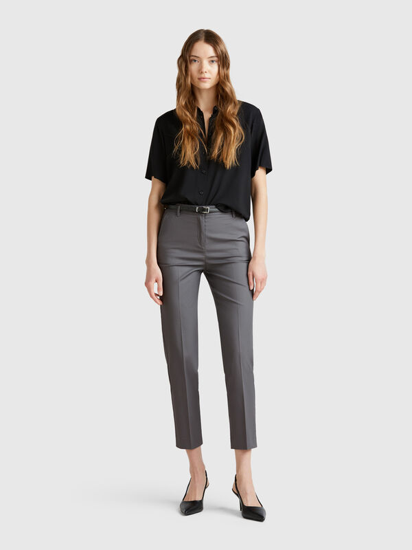 Chinos em algodão stretch Mulher