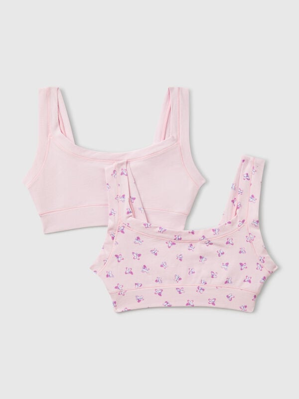 Dois brassieres em algodão stretch Menina