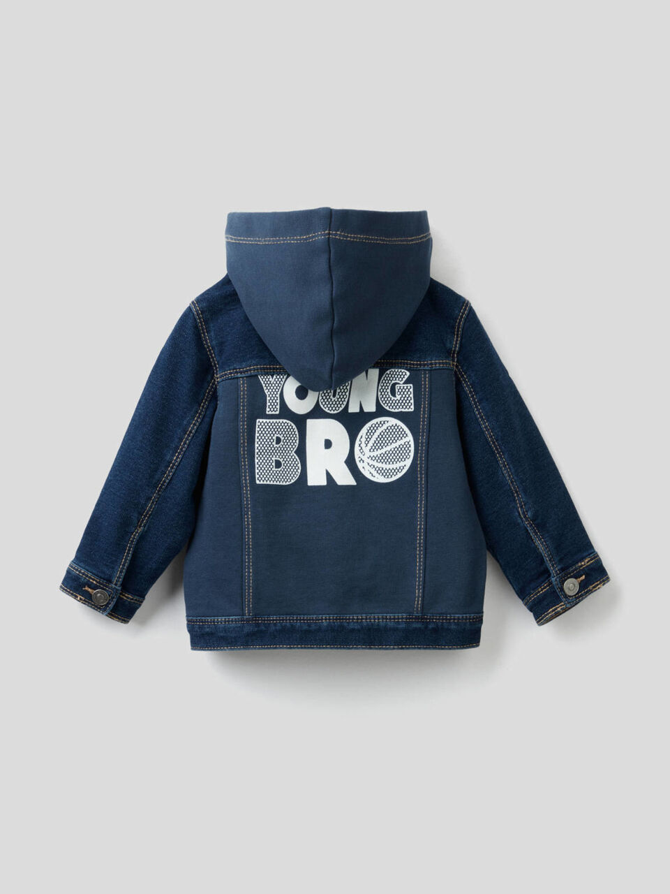 Blusão em felpo efeito denim image number 2
