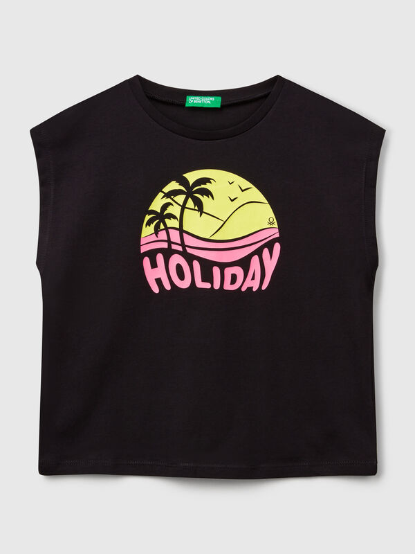 T-shirt com estampa fluorescente Menina