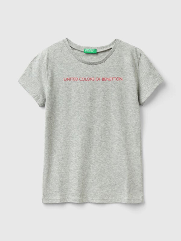 T-shirt com logótipo 100% algodão Menina