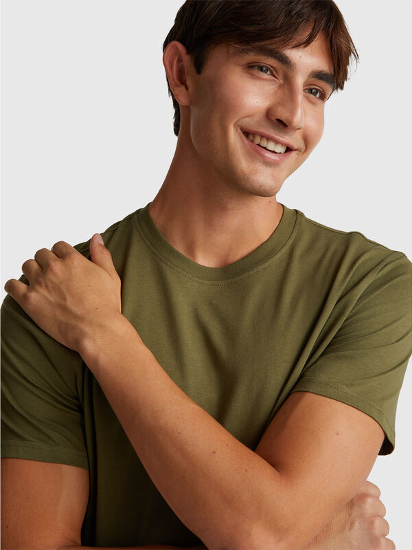 T-shirt em algodão de fibra longa Homem