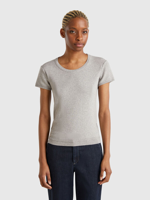 Camisola de manga curta em 100% algodão Mulher