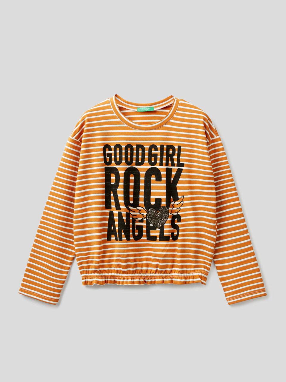 T-shirt cropped às riscas image number 1