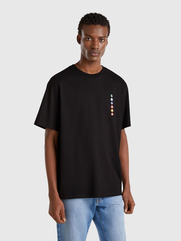 T-shirt over fit com patch Homem