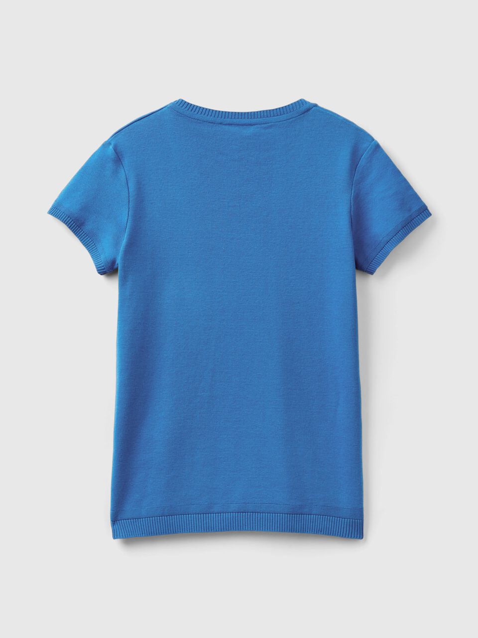 Camisola de manga curta em 100% algodão - Azul-Marinho