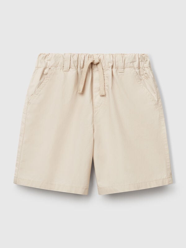 Shorts 100% algodão com cordão de ajuste Menino
